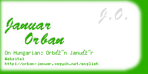 januar orban business card